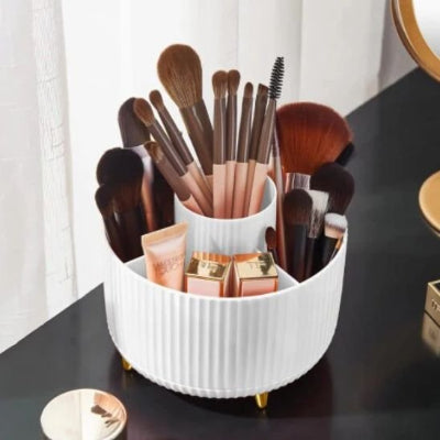 boite rangement maquillage Organisateur maquillage blanche aux pieds dorés