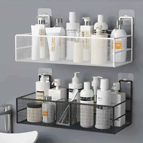 etagere mural de salle de bain bicolore