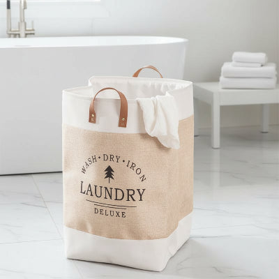 Panier à linge coton avec poignee et pliable