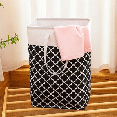 Panier a linge sac à linge sale noir motifs simple