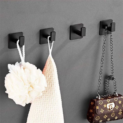 porte manteau salle de bain Crochet noir adhésif carré