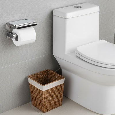 Porte papier toilette en métal murale avec étagÚre