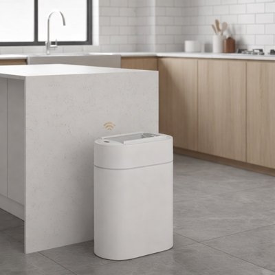Poubelle de salle de bain plastique, automatique à fente étroite, à capteur intelligent bidirectionnel