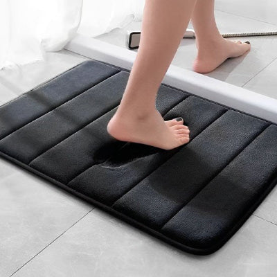 tapis de salle de bain antidérapant noir absorbant