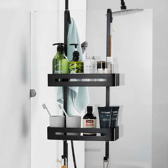 etagere mural pour salle de bain noire