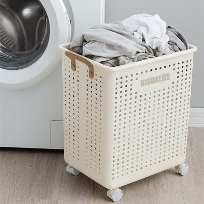 bac a linge grand format sur roulettes pliable grand format