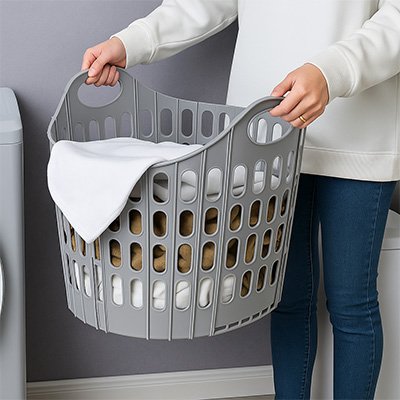 bac à linge sale plastique robuste pliable 