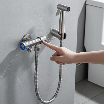 barre pour rideau de douche, douchette toilette , kit à installer inox
