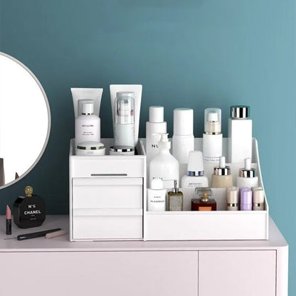 boite maquillage rangement, système de tiroir, et compartiments, Léger et portable, blanc 
