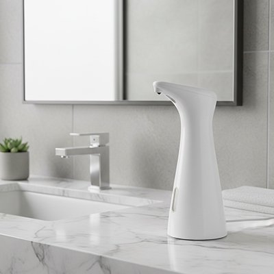 Distributeur automatique de savon blanc élégant