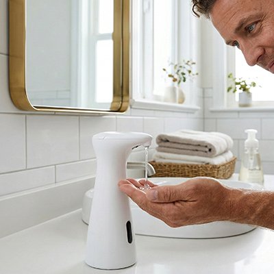 Distributeur automatique de savon , hygiénique tout en finesse 