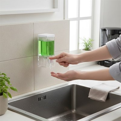 Distributeur de savon liquide manuel mural transparent ​ 