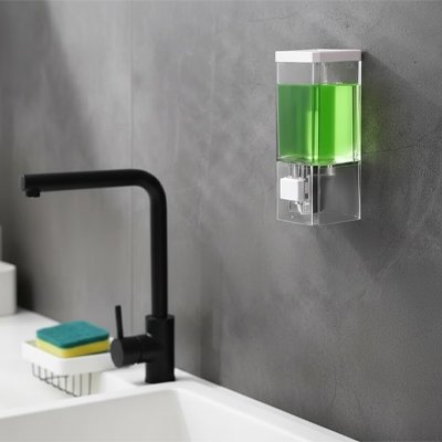 Distributeur de savon liquide manuel mural​ transparent