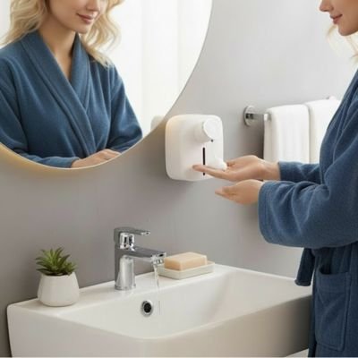 Distributeur de savon mural automatique carré à mousse