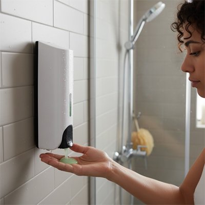 Distributeur de savon mural blanc