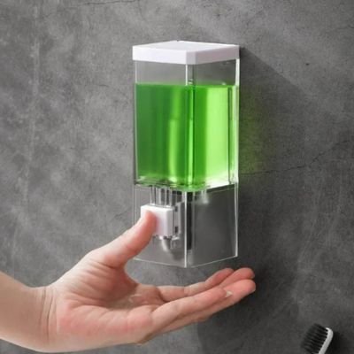 Distributeur de savon mural sans poinçonnage transparent à pression manuelle