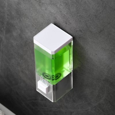 Distributeur de savon mural transparent cubique 