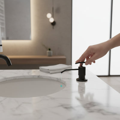 Distributeur de savon noire, pompe en acier inoxydable, à pression manuelle