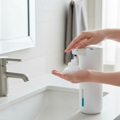 Distributeur de savon salle de bain automatique​ rapide économique hygiénique