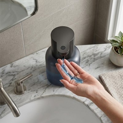 Distributeur savon mousse à infrarouge noir sans contact