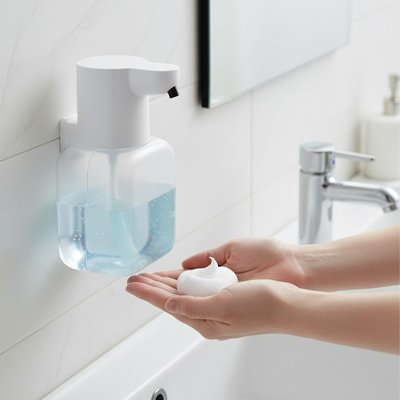 Distributeur savon mousse automatique​ Déclenchement sans contact Fixation murale adhésive