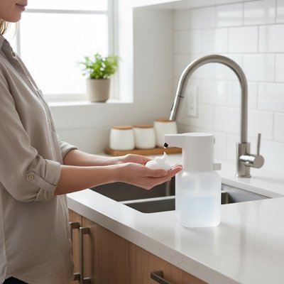 distributeur savon mousse automatique​ Réservoir transparent