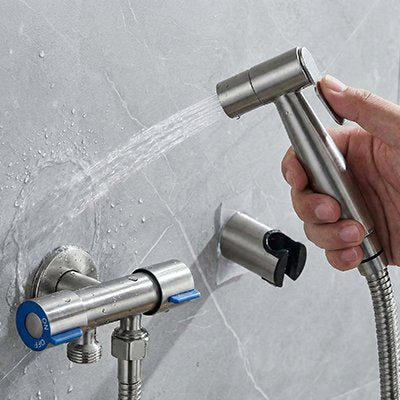 Douchette pour wc, kit complet à installer, en inox