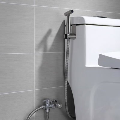 Douchette pour WC Pistolet pulvérisateur haute pression, chrome simplet et classique