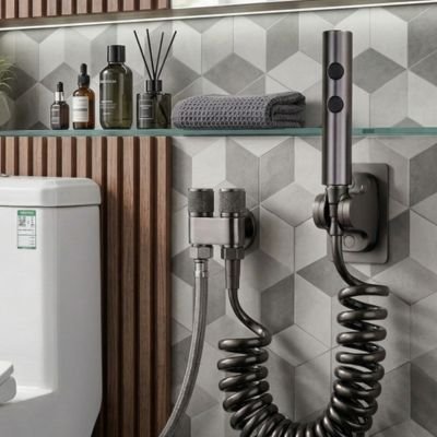 Douchette toilette cordon extensible très moderne, noir