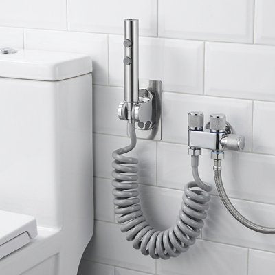 Douchette toilette tuyau extensible gris, poignée design