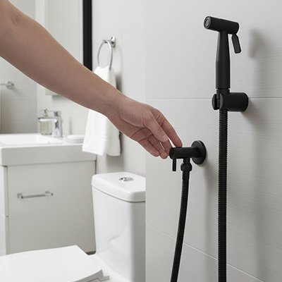 Douchette WC à installer kit complet noir
