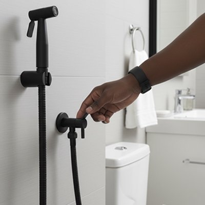 Douchette wc en acier inoxydable, avec tuyau simple, pulvérisateur de bidet manuel noire