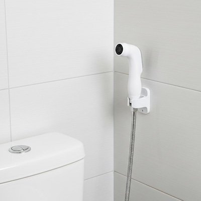 Douchette WC pomme de douche toilette pulvérisateur blanc
