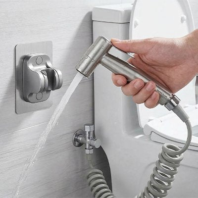 Douchette WC Spray de main, tuyau gris , tête de douche auto-nettoyante, Conception élégante 
