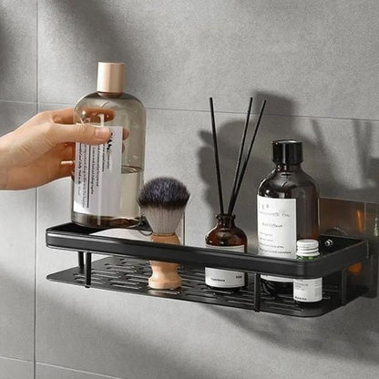 étagère de douche rectangulaire noire ventouses très adhésives 