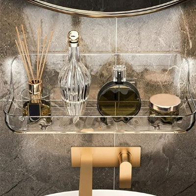 etagere de douche sans perçage transparente