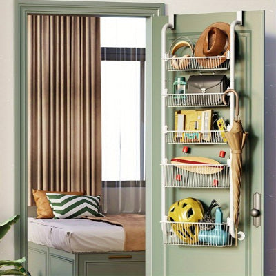 étagère de douche blanche suspendue avec paniers ajourés