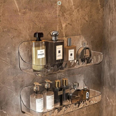 etagere de douche transparente design