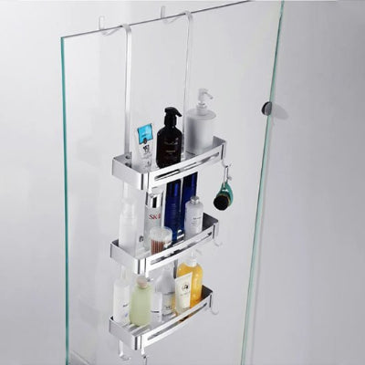 etagere de salle de bain suspendue grise à compartiments