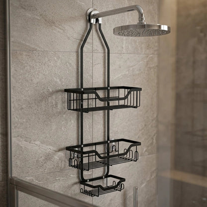 Etagere douche à suspendre avec 3 paniers de différentes tailles 