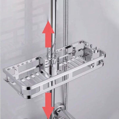 étagère salle de bain fixation sur barre 