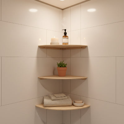 étagères en bois salle de bain , d'angle robustes et belles, légères