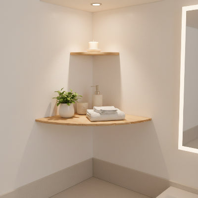 étagères en bois salle de bain , d'angle robustes et belles et légères