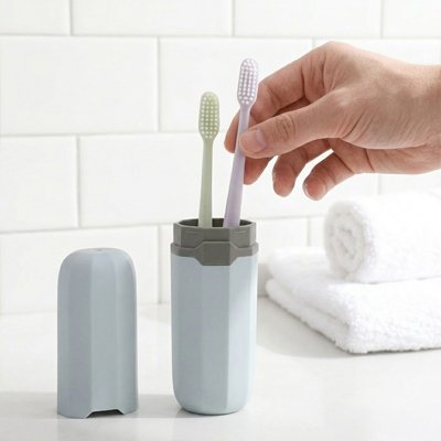Etui à brosse à dent​ bleu Chaque tête avec un trou d'aération Avec housse de protection