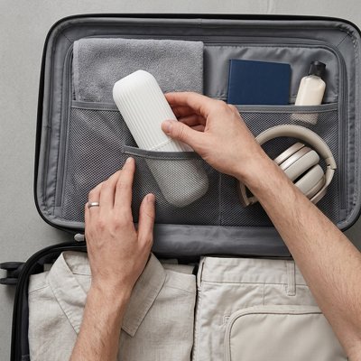 étui à brosse à dents , avec un trou d'aération, blanc