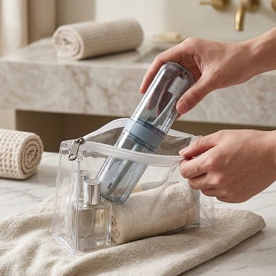 Etui brosse a dent​ étui Transparent bleu et Portable , hygiénique