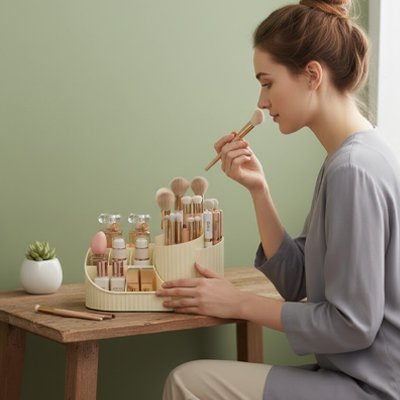 Organisateur de maquillage, grand rangement de cosmétiques rotatif, crème