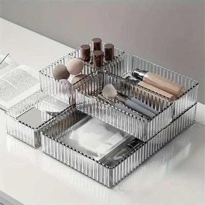 Organisateur maquillage transparents pour tiroir, rectangle