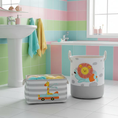 Panier à linge en tissu pliant en lin,  avec poignée, organisateur de rangement