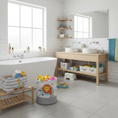 Panier à linge en tissu pliant en lin,  avec poignée, organisateur de rangement